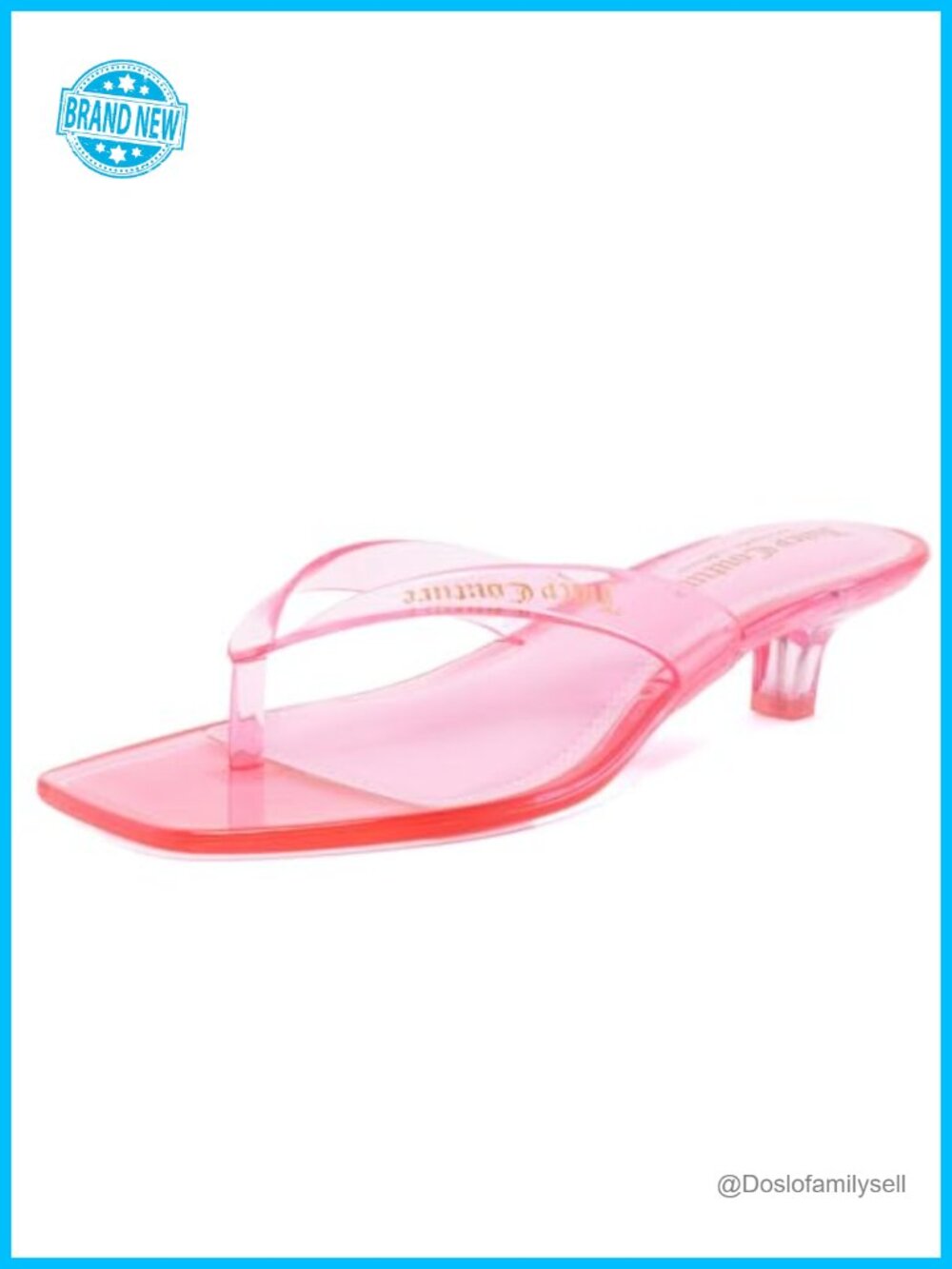 Clear Strap Kitten Heel Slide Sandals Open Toe Slip On Mule Dress Shoes